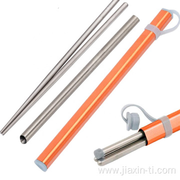 Cutlery Set 2 Cleaning Brush Straw Titanium Chopsticks